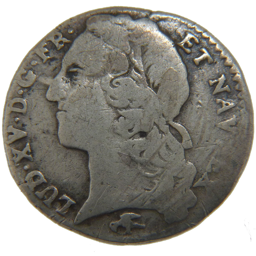 FRANCE, 1/10 Écu au bandeau, 1/10 Ecu, 1756, Lyons, F(12-15), Silver, Gadoury ..