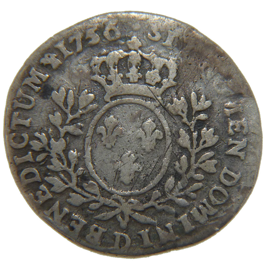 FRANCE, 1/10 Écu au bandeau, 1/10 Ecu, 1756, Lyons, F(12-15), Silver, Gadoury ..