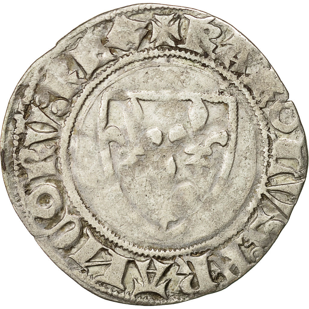 Coin, France, Charles VI, Blanc Guénar, Uncertain Mint, VF(30-35), Billon