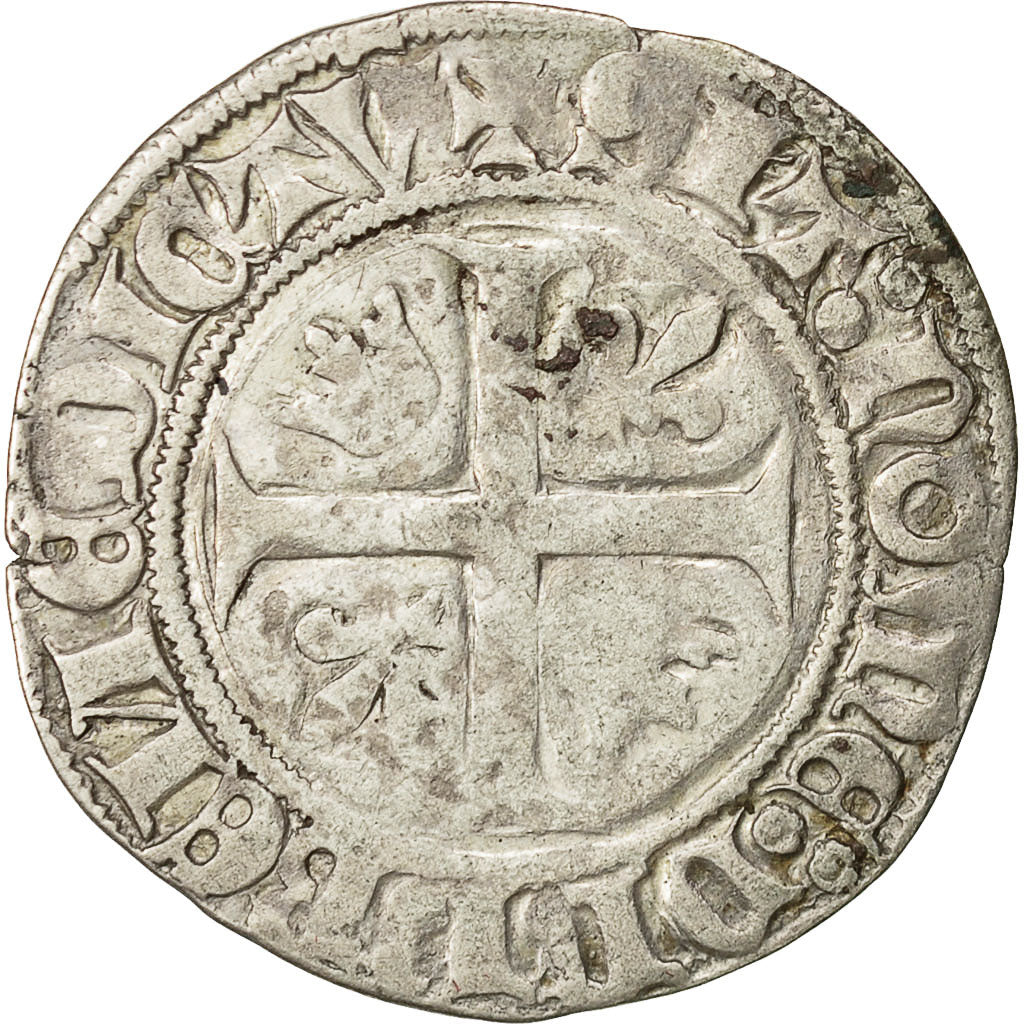 Coin, France, Charles VI, Blanc Guénar, Uncertain Mint, VF(30-35), Billon