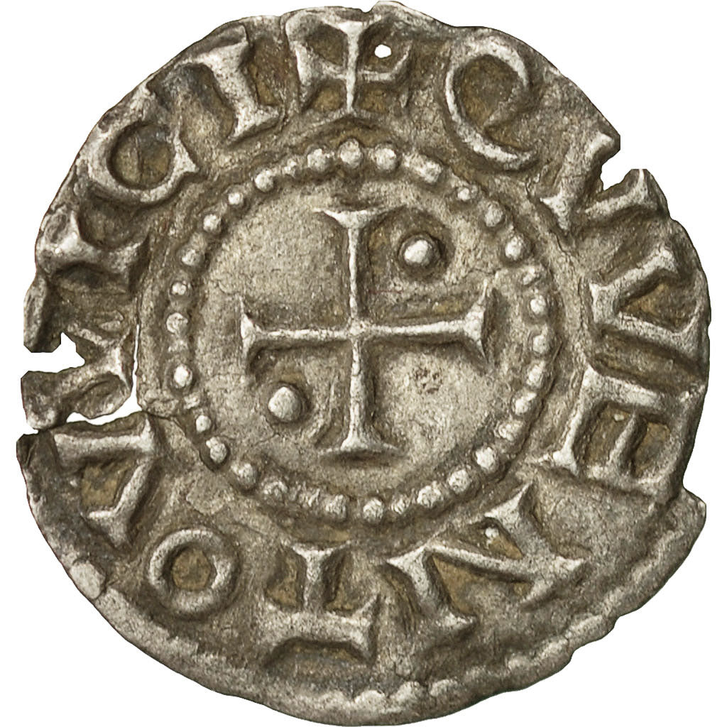 Coin, France, Charles II, Denarius, Quentovic, EF(40-45), Silver, Depeyrot:812