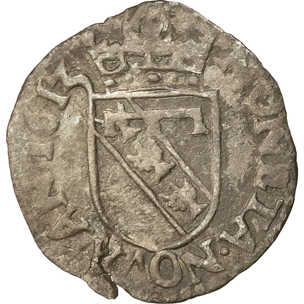 Coin, France, VERDUN, Charles de Lorraine, 1/8 Teston, 1613, VF(30-35), Silver