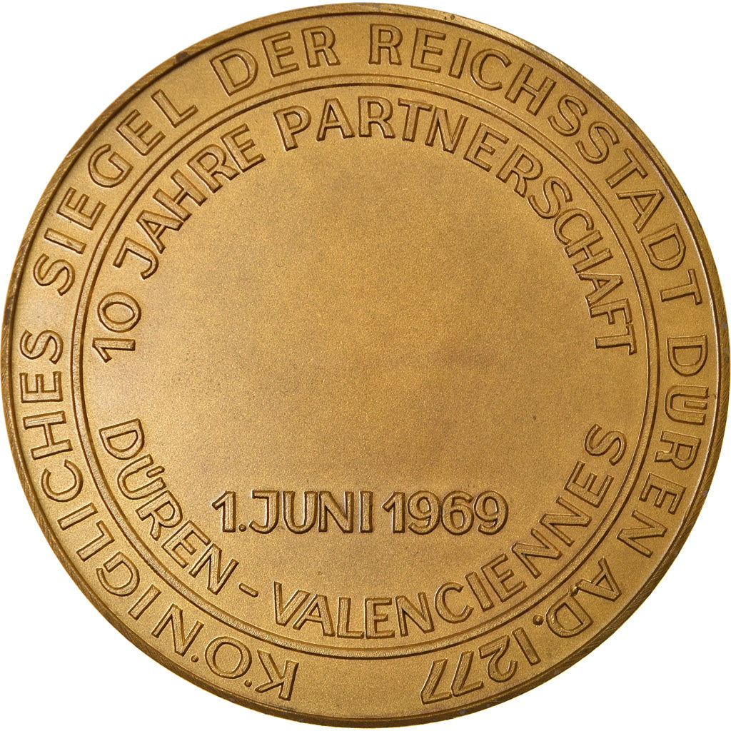 Alemanha, Medal, D'Uren-Valenciennes, 10 Jahre Partnerschaft, 1969, MS(63)