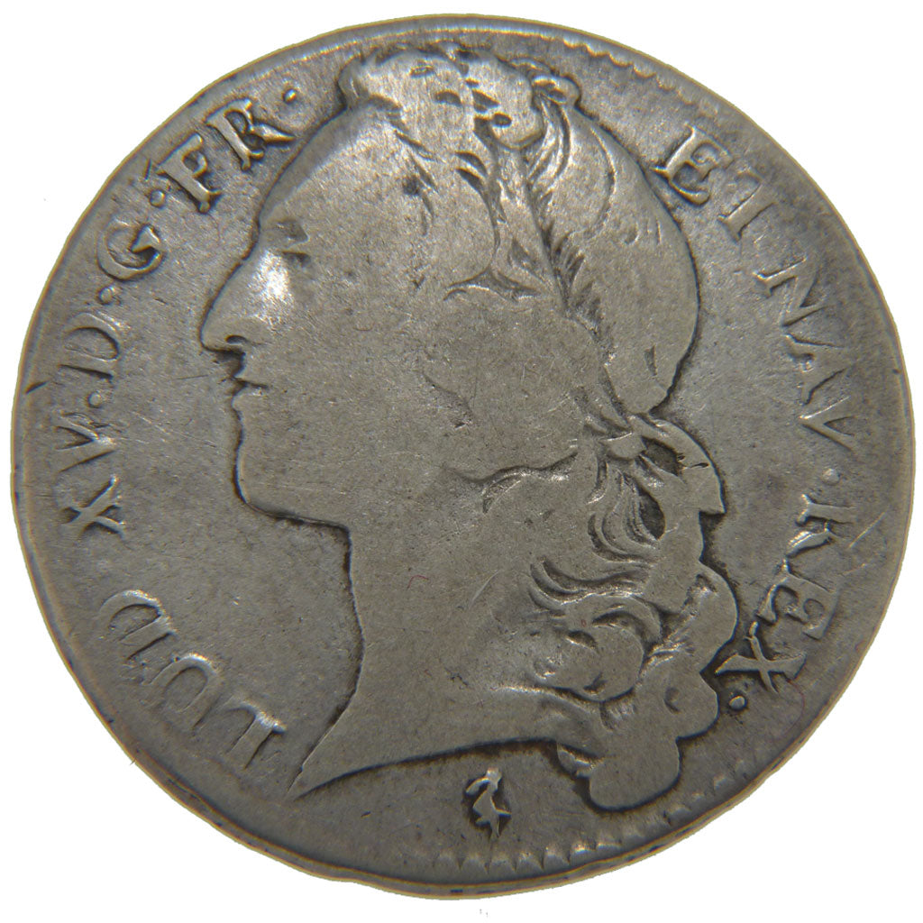 FRANCE, 1/2 Écu au bandeau, 1/2 Ecu, 1745, Lille, VF(20-25), Silver, Gadoury ...