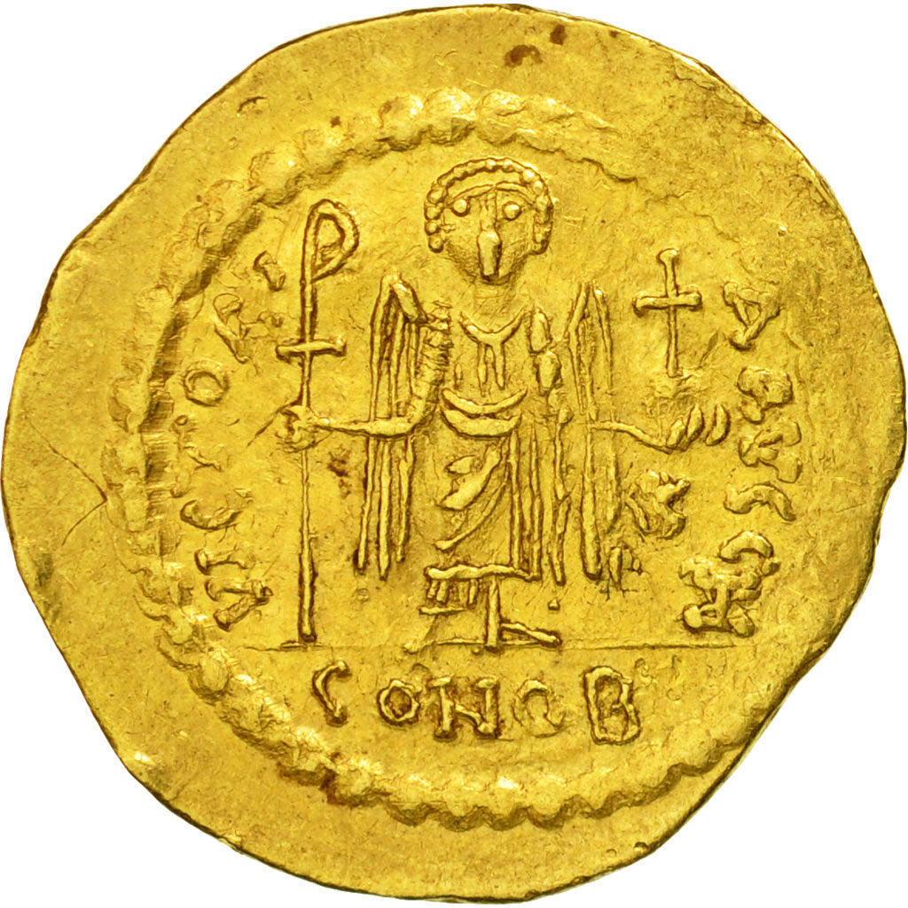 Coin, Maurice Tiberius, Solidus, Constantinople, AU(55-58), Gold, Sear:478