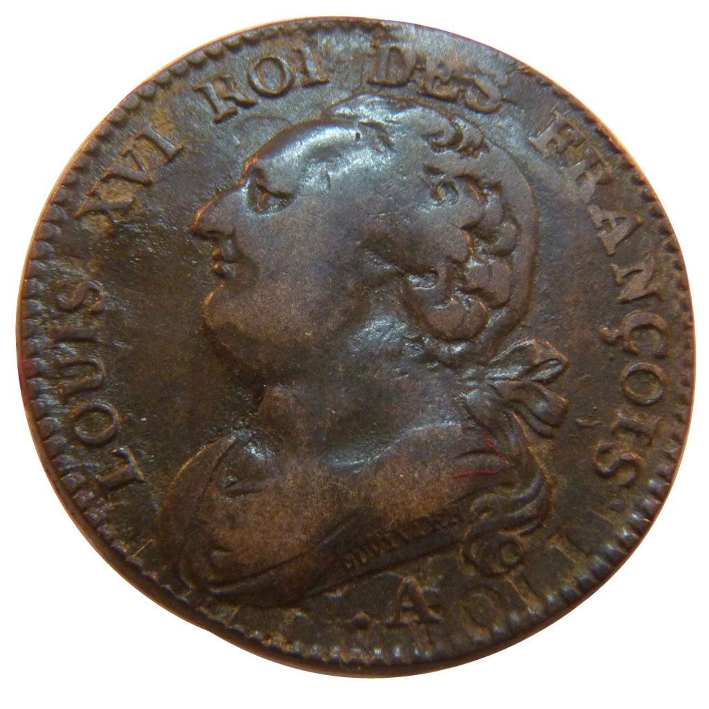 FRANCE, 12 deniers françois, 12 Deniers, 1791, Paris, KM #600.1, EF(40-45), B...