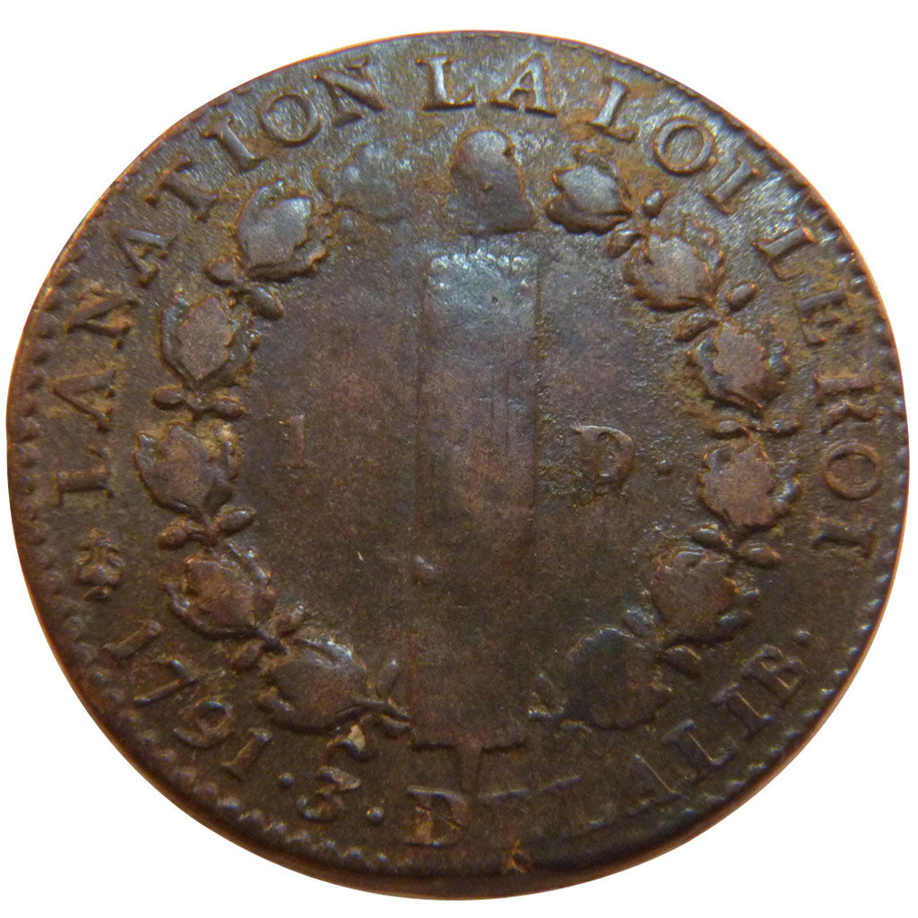 FRANCE, 12 deniers françois, 12 Deniers, 1791, Paris, KM #600.1, EF(40-45), B...