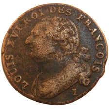 FRANCE, 12 deniers françois, 12 Deniers, 1792, Limoges, KM #600.7, VF(20-25), B.