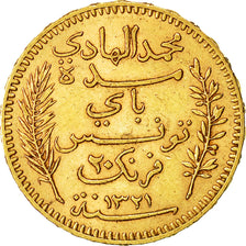 Moneta, Tunisia, Muhammad al-Hadi Bey, 20 Francs, 1903, Paris, BB, Oro, KM:234