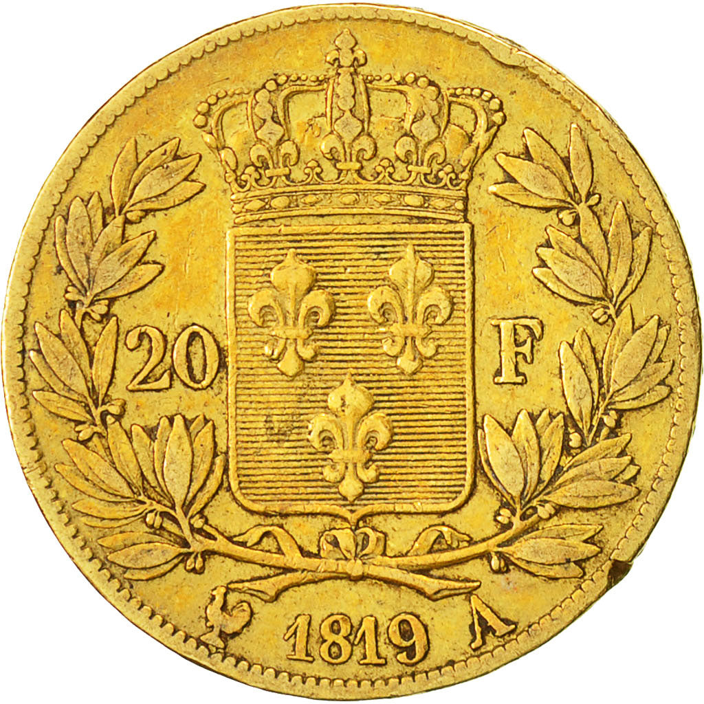Coin, France, Louis XVIII, Louis XVIII, 20 Francs, 1819, Paris, EF(40-45), Gold