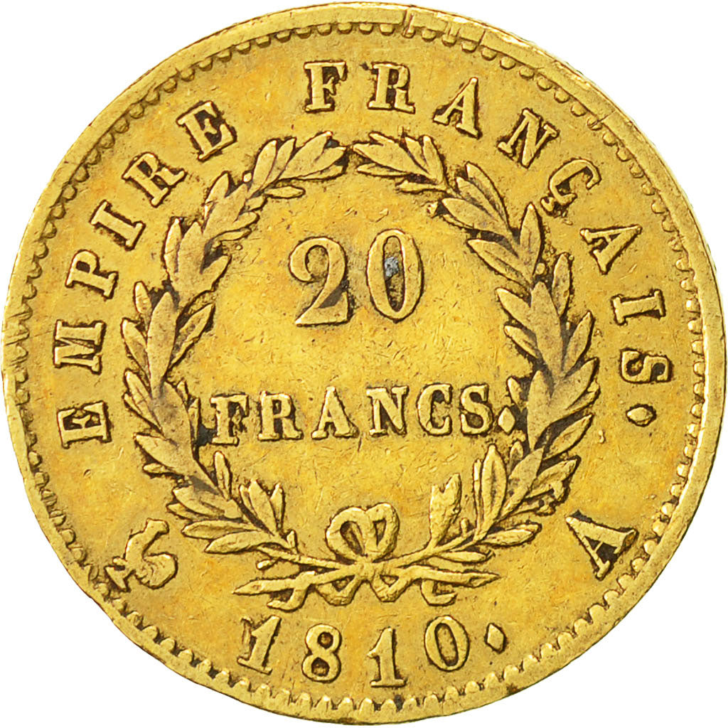 Coin, France, Napoléon I, 20 Francs, 1810, Paris, EF(40-45), Gold, KM:695.1