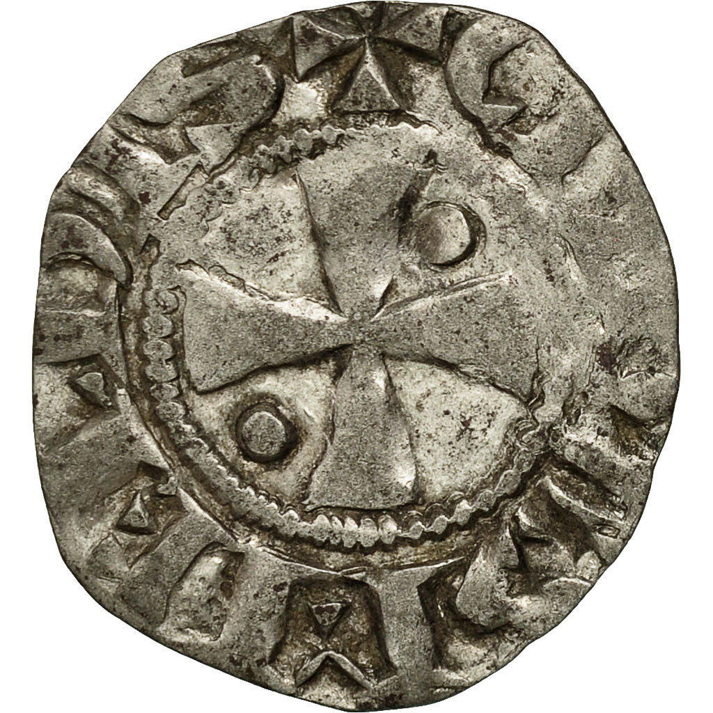 Moneta, Francia, Champagne, Burchard, Denarius, Meaux, BB, Argento, Boudeau:1773