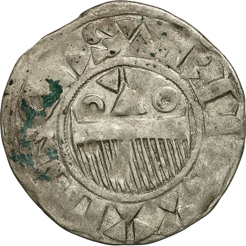 Moneta, Francia, Champagne, Thibaut II, Denarius, Provins, BB, Argento