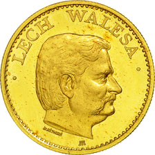 France, Medal, Lech Walesa, 1983, JP. Réthoré, MS(63), Gold