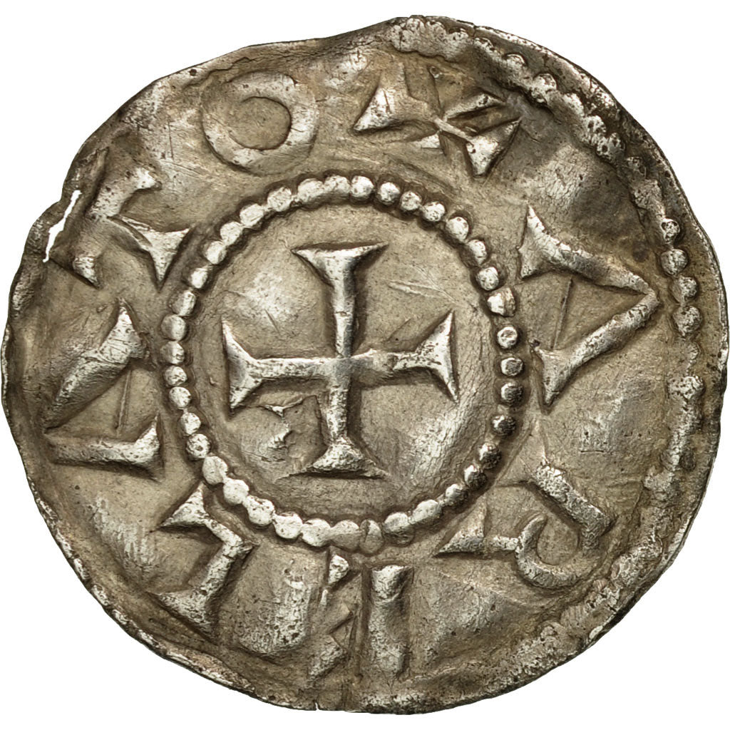 Coin, France, Charlemagne, Denarius, Arles, Very rare, EF(40-45), Silver