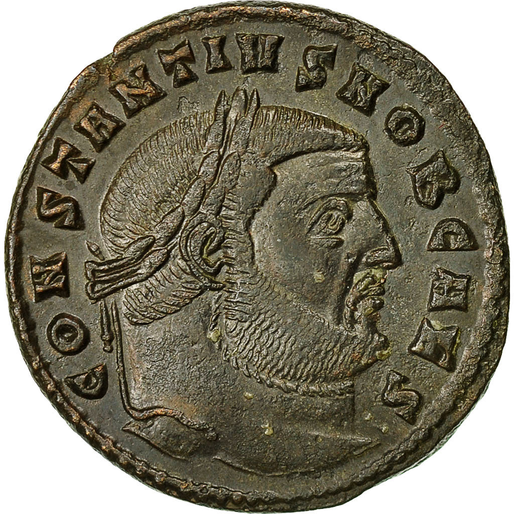 Coin, Constantius I, Follis, 304-305, Ticinum, AU(50-53), Bronze, RIC:48a