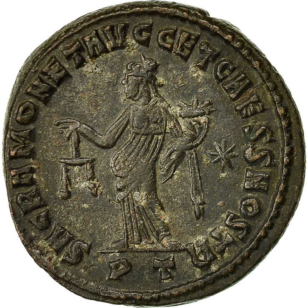 Coin, Constantius I, Follis, 304-305, Ticinum, AU(50-53), Bronze, RIC:48a