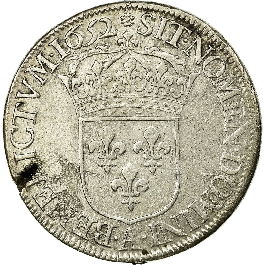Munten, Frankrijk, Louis XIV, Écu à la mèche longue, Ecu, 1652, Paris, ZF