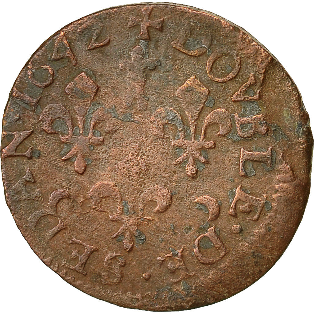 Münze, Frankreich, Ardennes, Fréd-Maurice de La Tour, Double Tournois, 1642