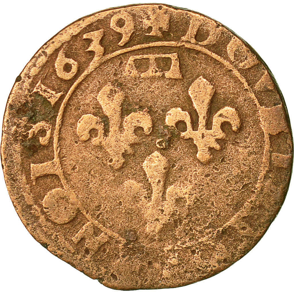 Munten, Frankrijk, DOMBES, Gaston van Orleans, Double Tournois, 1639, Trévoux