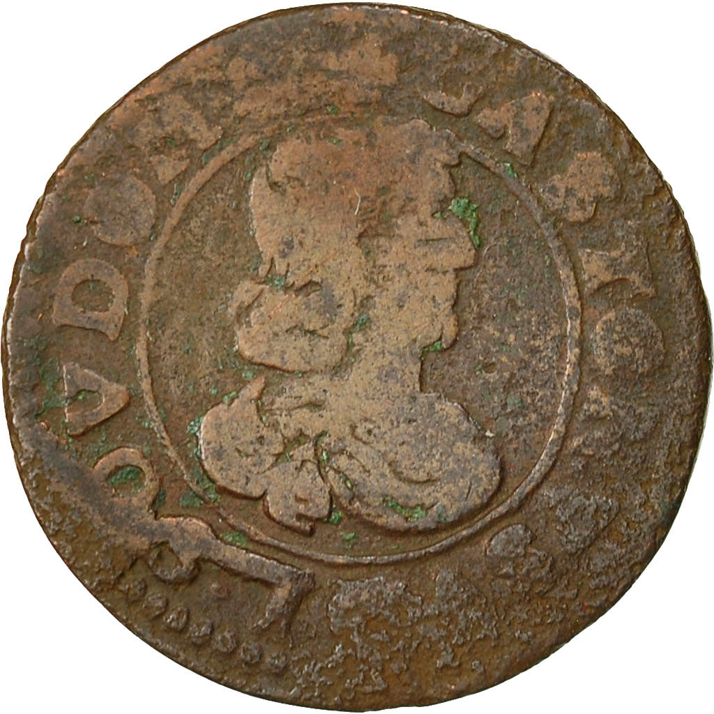 Munten, Frankrijk, DOMBES, Gaston van Orleans, Double Tournois, 1642, Trévoux