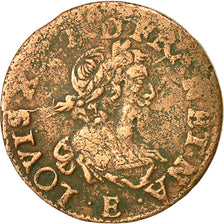 Monnaie, France, Louis XIII, Double Tournois, 1639, Tours, TB+, Cuivre, CGKL:476