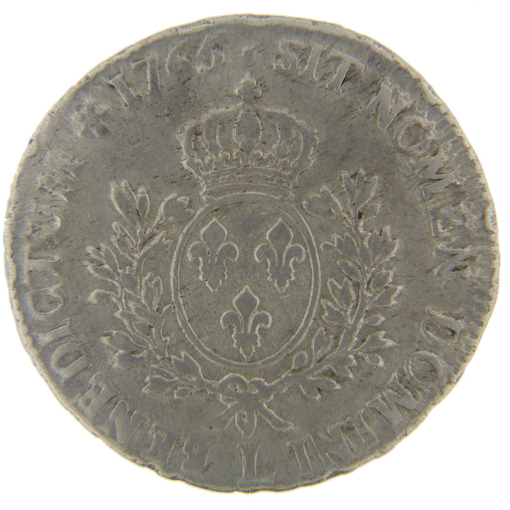 FRANCE, Écu au bandeau, Ecu, 1765, Bayonne, VF(30-35), Silver, Gadoury #322, ...