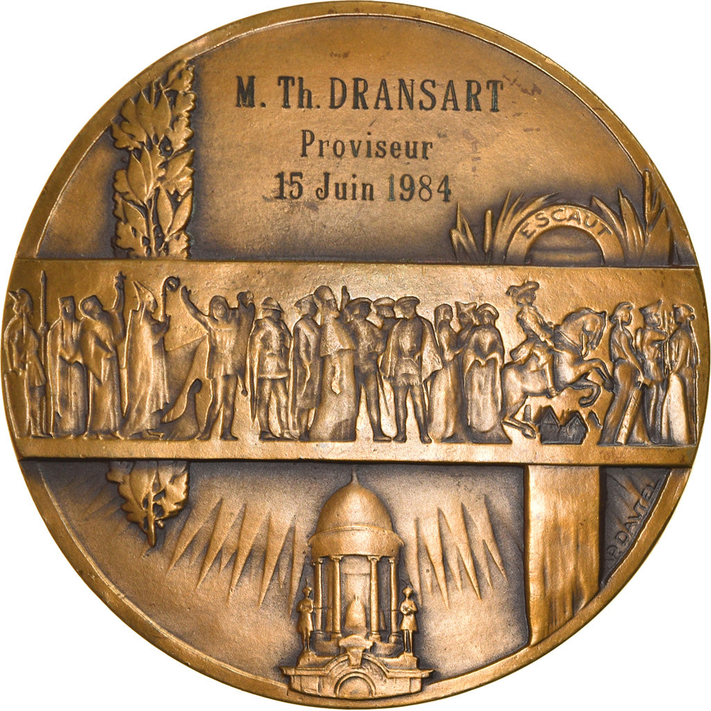 Francja, Medal, Ville de Cambrai, Mr Dransart, Proviseur, 1984, Dautel