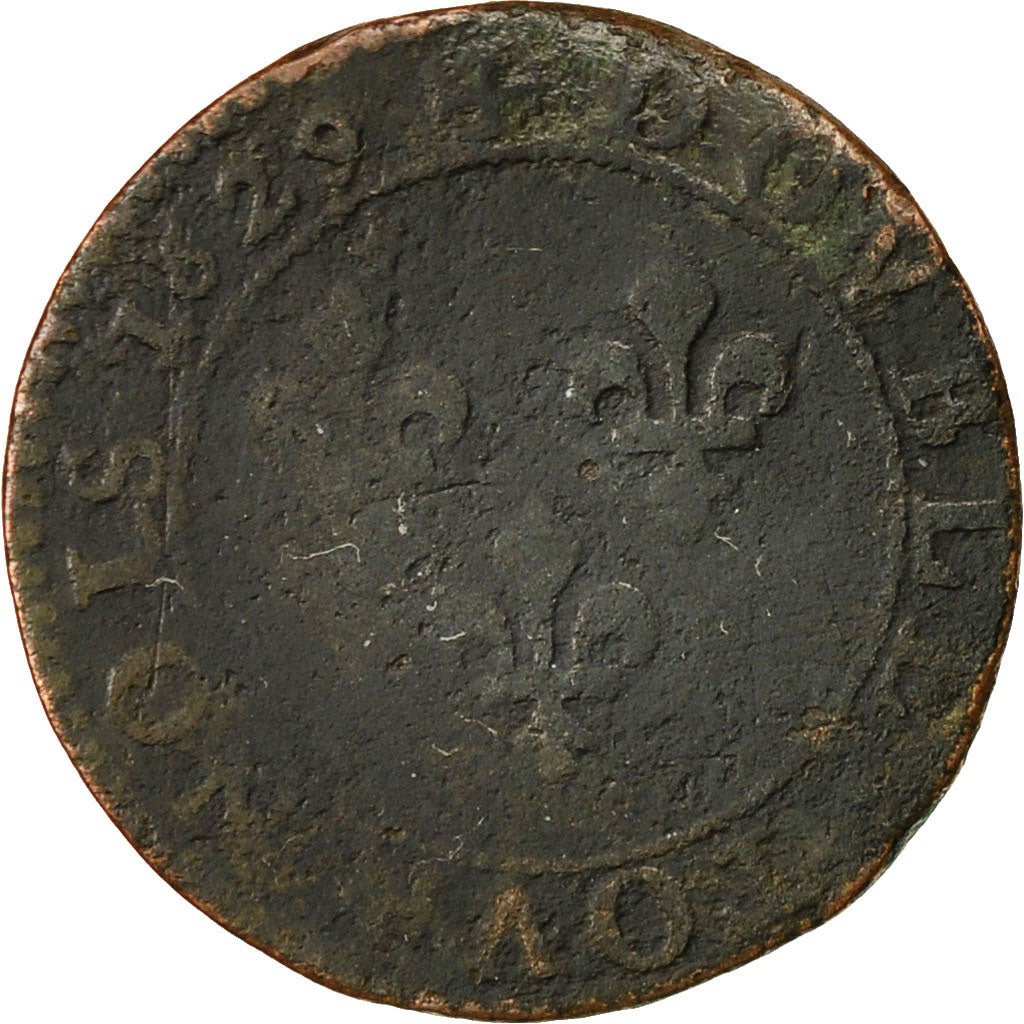 Monnaie, France, Louis XIII, Double Tournois, 1629, Paris, TB, Cuivre, CGKL:396