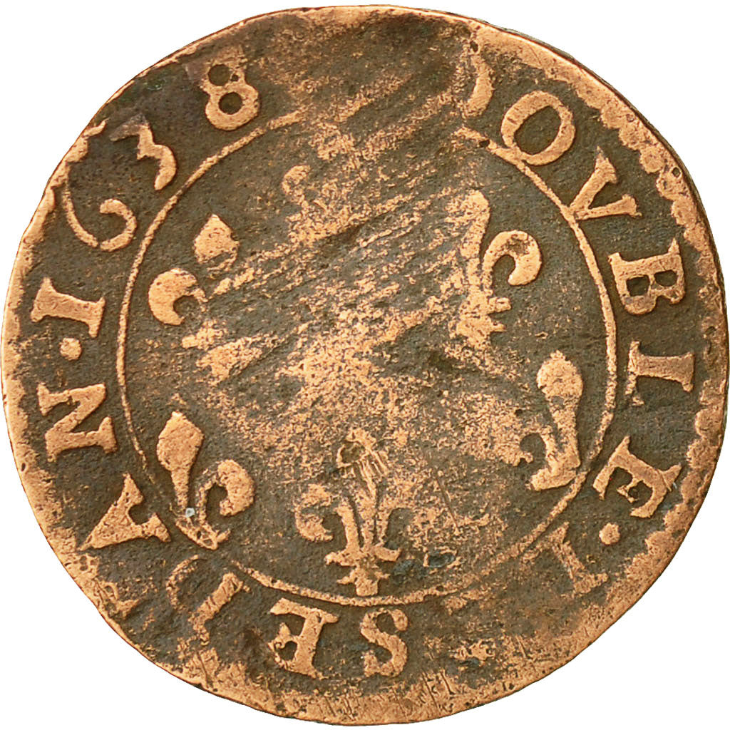 Moneda, Francia, Ardennes, Fréd-Maurice de La Tour, Double Tournois, 1638