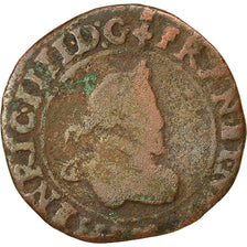 Munten, Frankrijk, Henri IV, Double Tournois, 1593, Dieppe, ZG+, Koper, CGKL:182