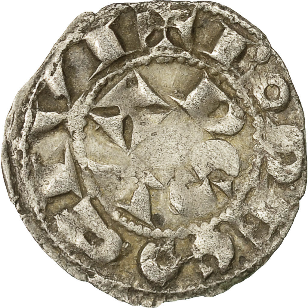 Coin, France, Languedoc, Hugues II-III, Denarius, EF(40-45), Billon, Boudeau:767