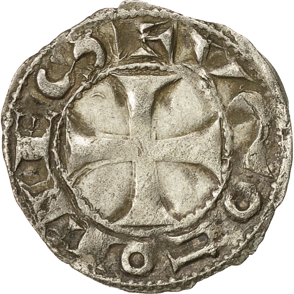 Coin, France, Languedoc, Hugues II-III, Denarius, EF(40-45), Billon, Boudeau:767