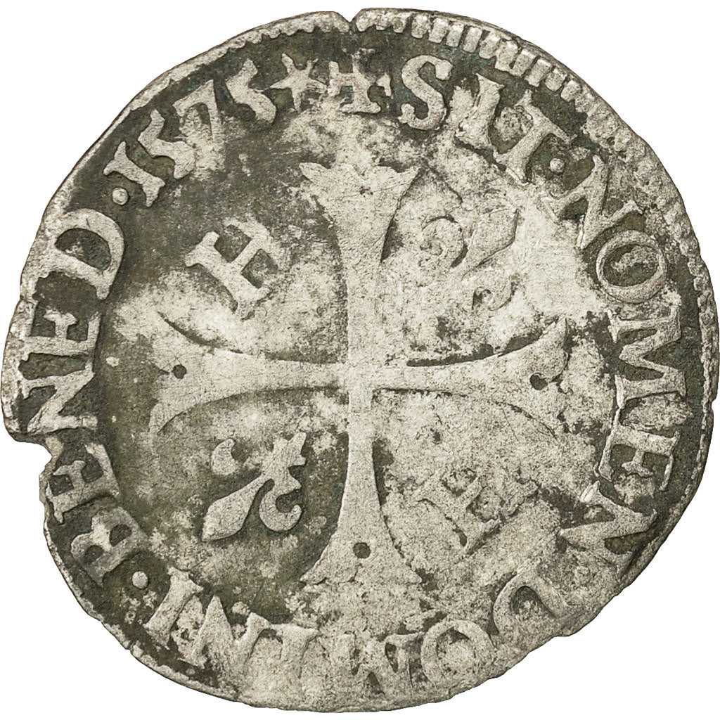 Munten, Frankrijk, Henri III, Douzain, 1575, Poitiers, FR, Billon, Sombart:4400