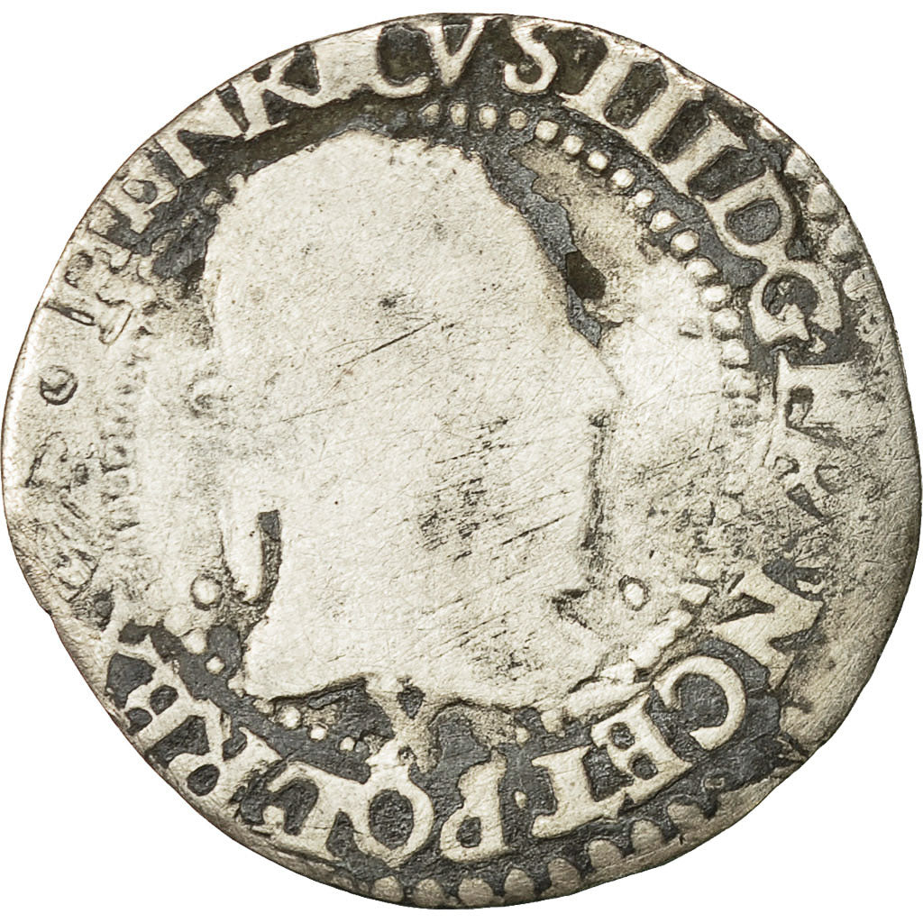 Munten, Frankrijk, Henri III, 1/4 Franc, 1586, Amiens, ZG, Zilver, Sombart:4718