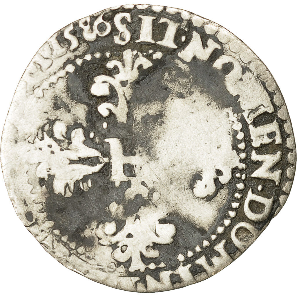 Munten, Frankrijk, Henri III, 1/4 Franc, 1586, Amiens, ZG, Zilver, Sombart:4718