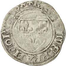 Monnaie, France, Charles VI, Blanc Guénar, Saint Quentin, TB+, Billon