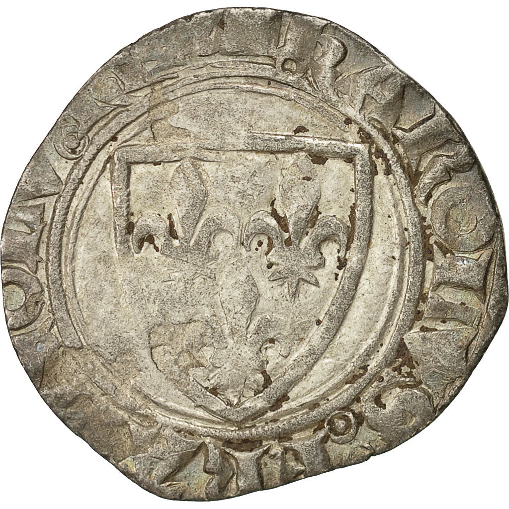 Coin, France, Charles VI, Blanc Guénar, Cremieu, VF(30-35), Billon