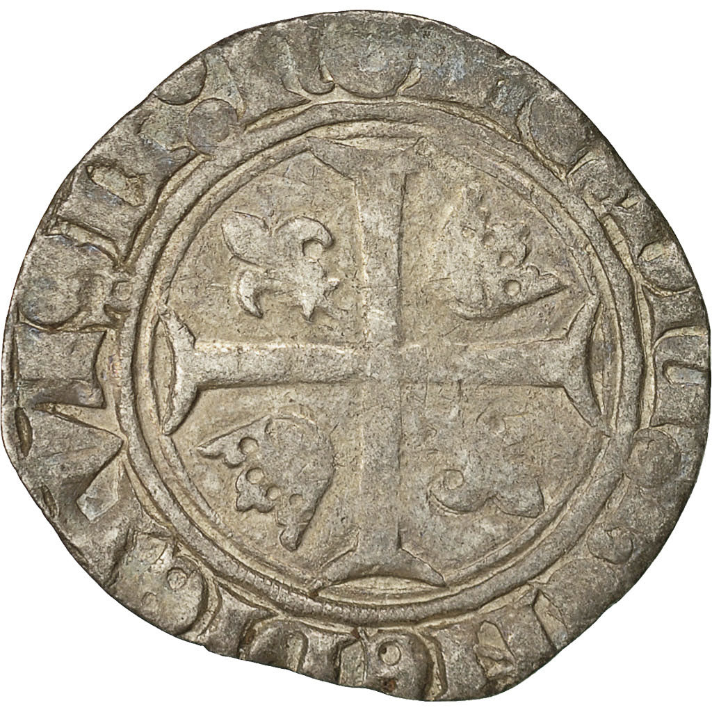 Coin, France, Charles VI, Blanc Guénar, Cremieu, VF(30-35), Billon
