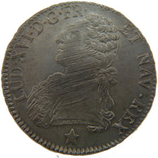 FRANCE, Écu aux branches d'olivier, ECU, 1790, Marseille, KM #564.11, EF(40-45),
