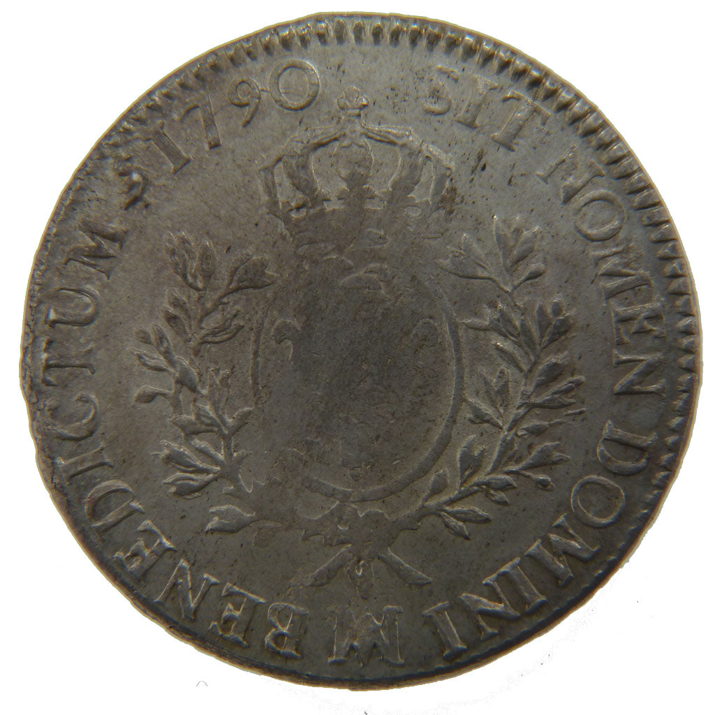 FRANCE, Écu aux branches d'olivier, ECU, 1790, Marseille, KM #564.11, EF(40-45),