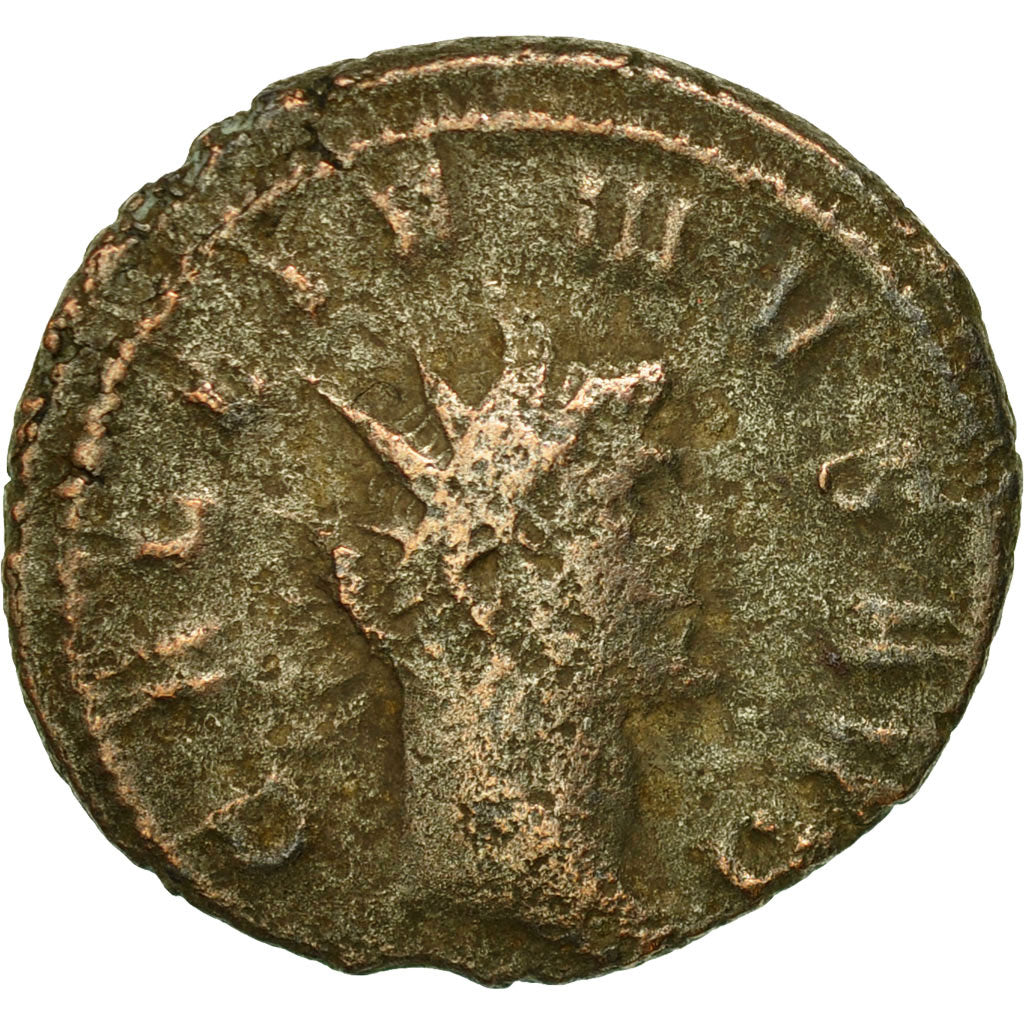 Moneda, Gallienus, Antoninianus, AD 260-268, Milan, BC+, Vellón, RIC:495