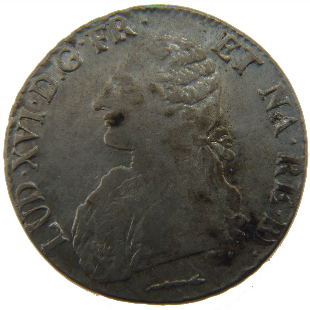 FRANCE, Écu de Béarn aux branches d'olivier, Ecu, 1784, Pau, EF(40-45), Silver,