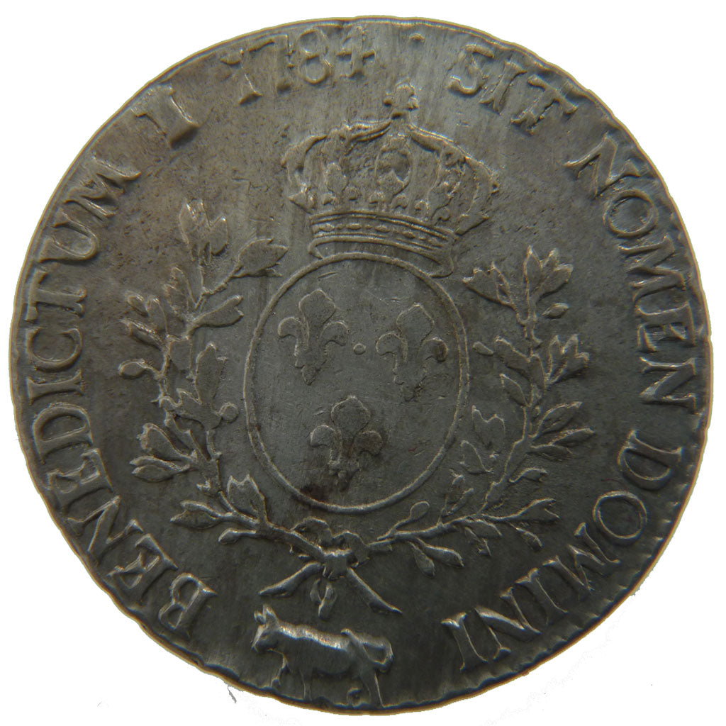 FRANCE, Écu de Béarn aux branches d'olivier, Ecu, 1784, Pau, EF(40-45), Silver,