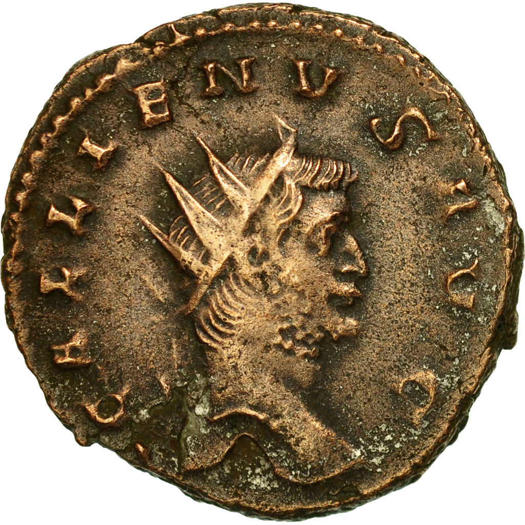 Moneda, Gallienus, Antoninianus, AD 260-268, Milan, MBC, Vellón, RIC:249