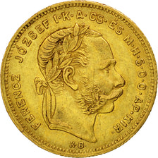 Munten, Hongarije, Franz Joseph I, 8 Forint 20 Francs, 1877, Kremnitz, ZF, Goud