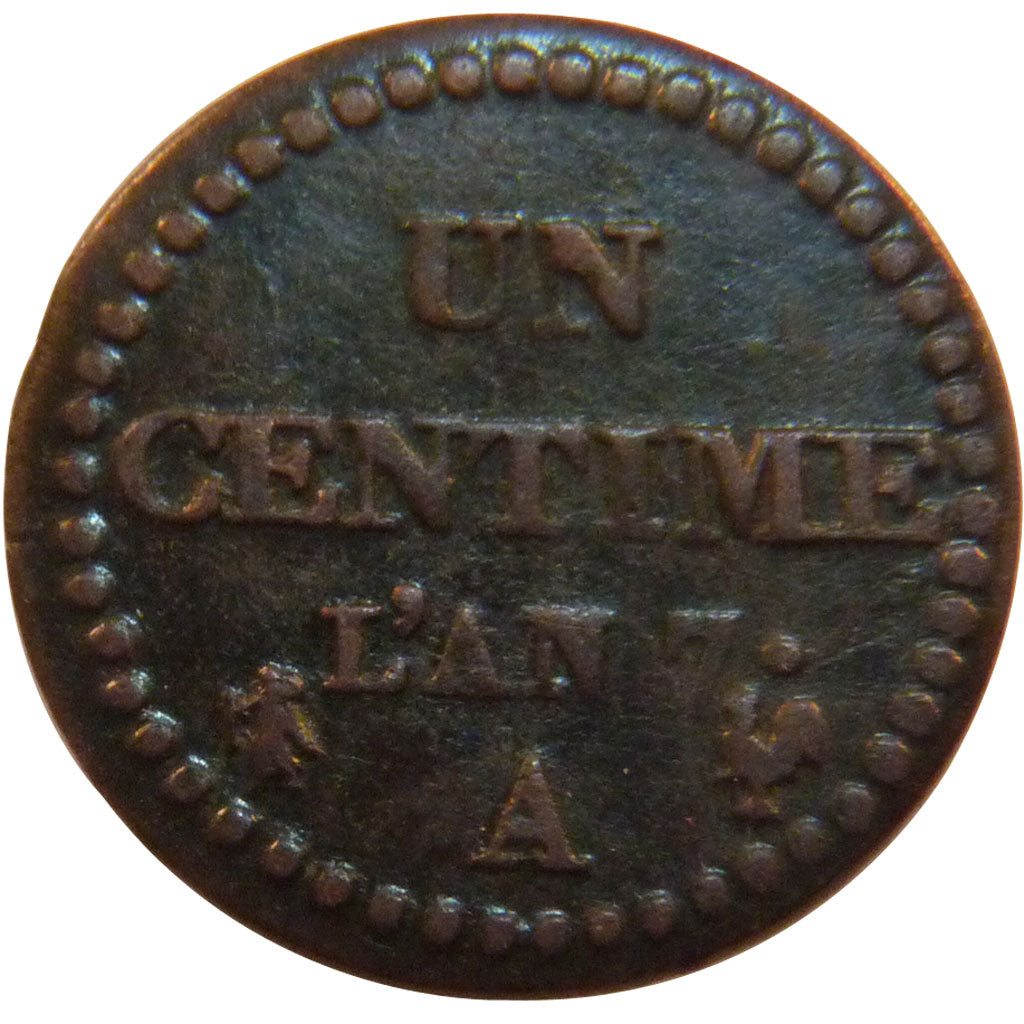 FRANCE, Dupré, Centime, 1799, Paris, KM #646, VF(30-35), Bronze, 18, Gadoury #76
