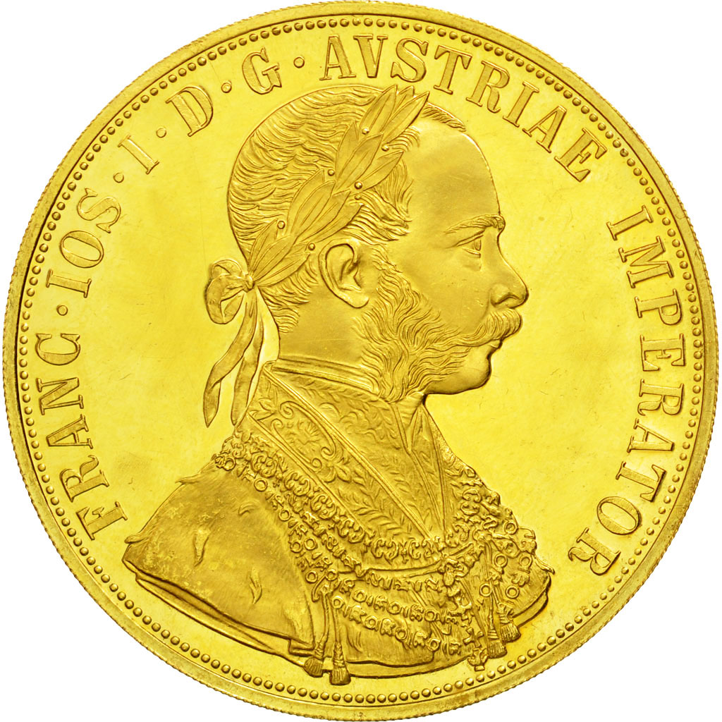 Coin, Austria, Franz Joseph I, 4 Ducat, 1915, Vienne, Official restrike, MS(64)