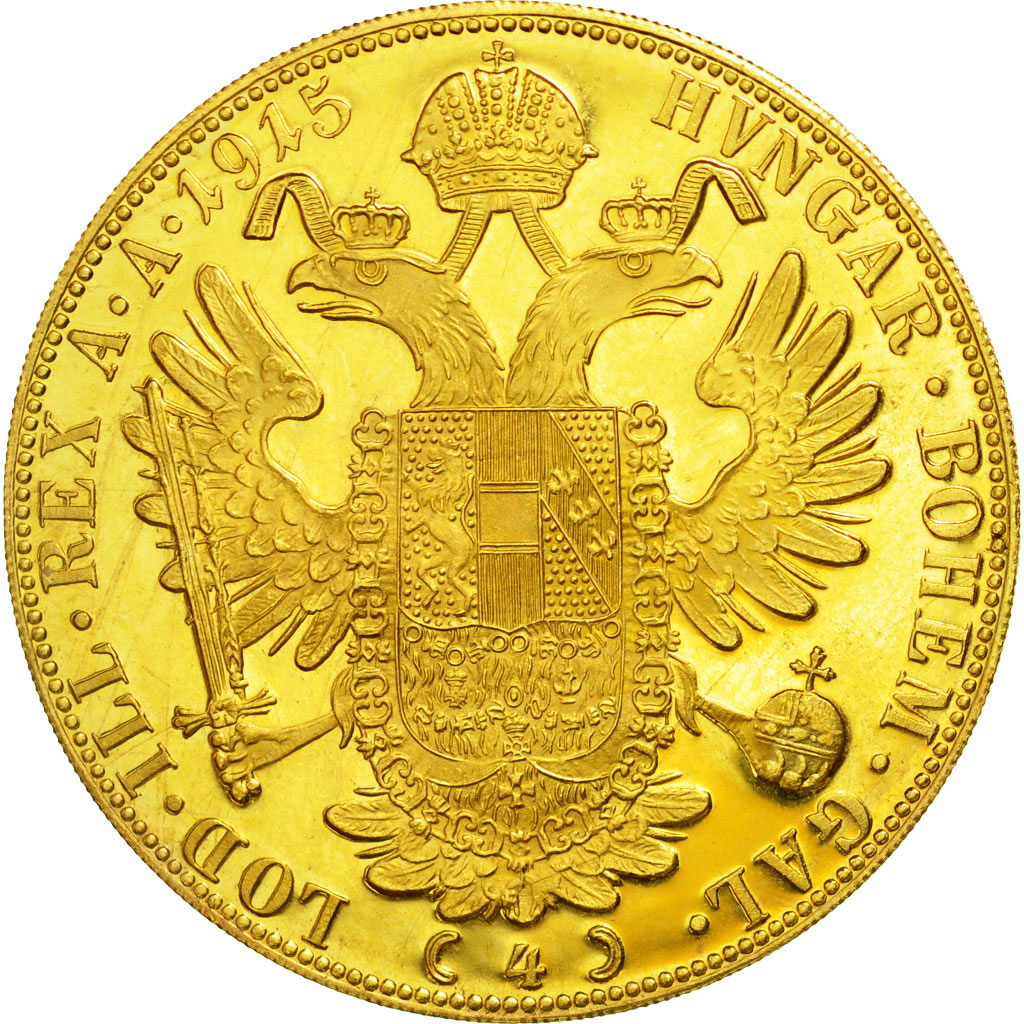 Coin, Austria, Franz Joseph I, 4 Ducat, 1915, Vienne, Official restrike, MS(64)