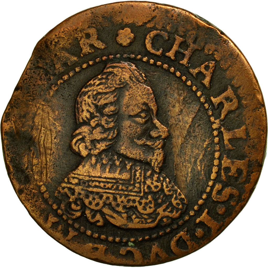 Monnaie, France, Ardennes, Charles de Gonzague, Double Tournois, 1637